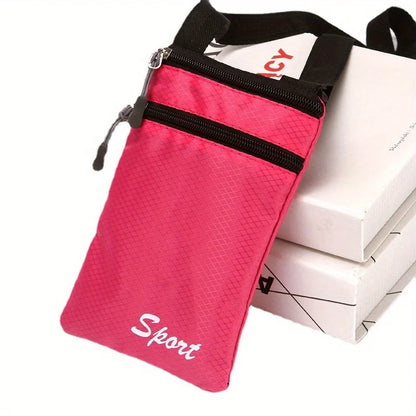 Bolsa deportiva inclinada para teléfono: bolsa multifuncional con correa ajustable de fibra de poliéster duradera, perfecta para uso diario, color aleatorio
