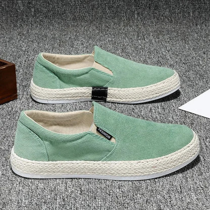 Zapatos de lona para hombre de Beijing, zapatillas informales transpirables sin cordones con punta redonda y suela de goma, calzado de ocio sin cuero para primavera y verano