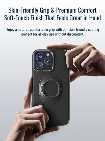 Funda a prueba de golpes para iPhone 16/15/14Plus/13/12/11 Pro/Xs Max/XR con soporte de bloqueo rápido y adaptador para soporte Quad Moto QL