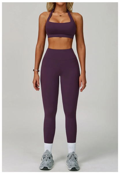 2 Piece Set Women's Tracksuit Fitness Clothes Yoga Sets Sportswear Workout Bra High Waist Leggings Set Gym Clothing Sports Suits