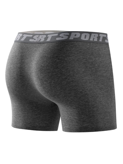 4 piezas de ropa interior deportiva para hombre, pantalones deportivos suaves, transpirables y cómodos, calzoncillos largos modernos y personalizados.