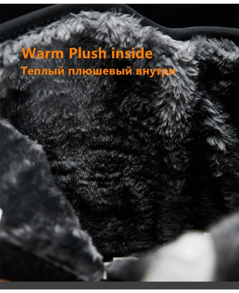 Nuevas botas de nieve cálidas de felpa para hombre, botas altas de invierno para hombre, botas de moto impermeables de invierno, botas de senderismo antideslizantes para exteriores para hombre.