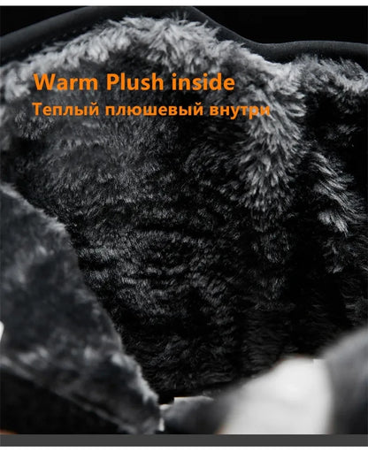 Nuevas botas de nieve cálidas de felpa para hombre, botas altas de invierno para hombre, botas de moto impermeables de invierno, botas de senderismo antideslizantes para exteriores para hombre.