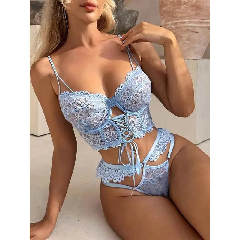 Ropa interior de lujo con cordones, conjuntos exóticos, conjuntos sexys, lencería íntima sensual, conjuntos delicados de Bilizna, ropa sexual caliente.