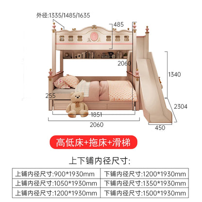Cama alta deslizante con cajones de almacenamiento, modernas bases de lujo, literas principales para niños, cama de día blanca para niña, muebles de dormitorio