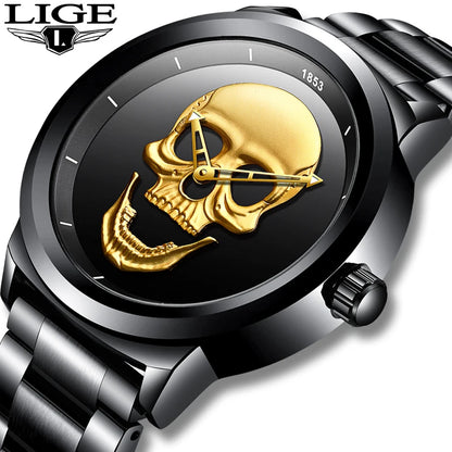Relojes deportivos LIGE para hombre, marca superior, reloj de cuarzo de lujo para hombre, reloj de pulsera de acero inoxidable resistente al agua para hombre, reloj Masculino