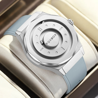 FOXBOX Reloj de negocios de lujo para hombre, resistente al agua hasta 30 m, diseño personalizado, correa de acero inoxidable, reloj de cuarzo para hombre, regalo de moda