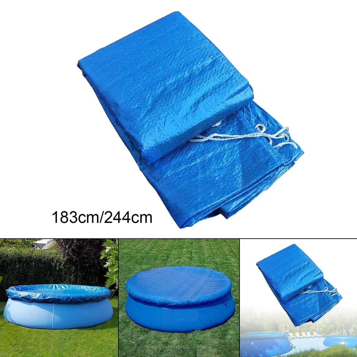 Alfombra de piscina redonda, impermeable, duradera, térmica, a prueba de polvo, de polietileno, para piscina inflable, jardín, gimnasio