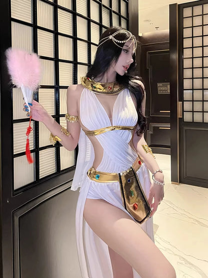Role Playing Sexy Western Region Dancer Peacock Princess Greek Goddess Costume Hot Egyptian Indian Dancer Exotic Costume Stage