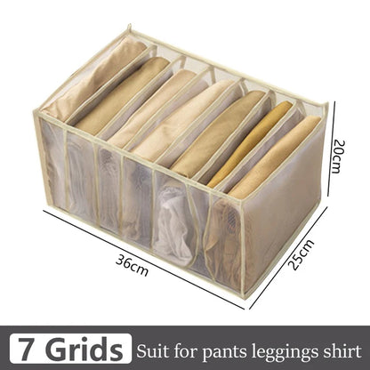 Caja de almacenamiento para organizar jeans, organizador de armario, sistema de organización de ropa, organizador de cajones, armario, organizador de almacenamiento de pantalones