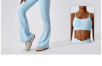 Pantalones de yoga acampanados para mujer, leggings de cintura alta, pantalones de pierna ancha, pantalones deportivos para gimnasio, entrenamiento físico, pantalones acampanados para baile latino.