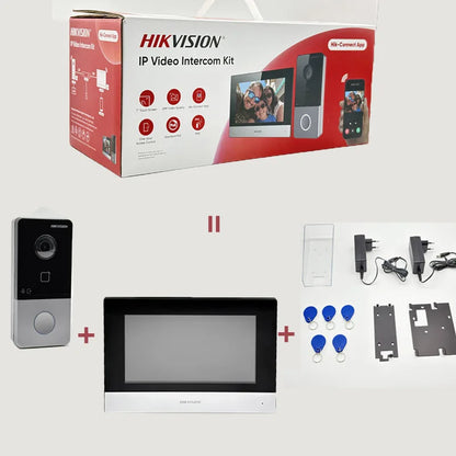 Videoportero IP Hikvision original con cámara de 2 MP, WiFi PoE, estación de puerta para villa, módulo lector de tarjetas integrado, IP65 DS-KV6113-WPE1(C)