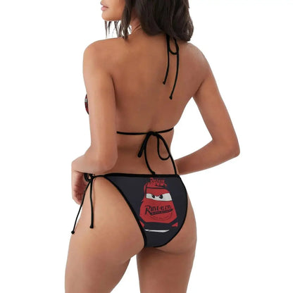 Conjunto de bikini personalizado de Rayo McQueen, traje de baño de dos piezas, bikinis de coches para mujer, conjuntos de bikini triangulares sexys para mujer, traje de baño
