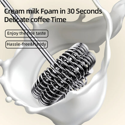 Espumador de leche eléctrico + batidor de huevos inalámbrico con carga tipo C, 3 velocidades, miniespumador de mano, batidor de café, herramientas de cocina