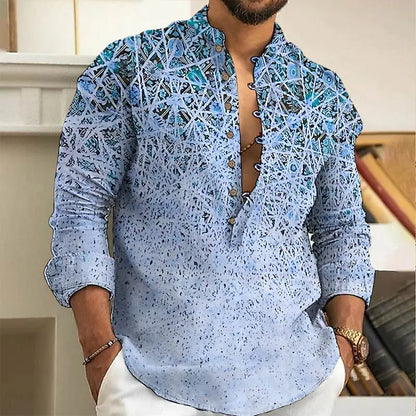 Camisa de lino de manga larga con botones, tela cómoda, tendencia urbana, primavera y otoño para hombre 2025