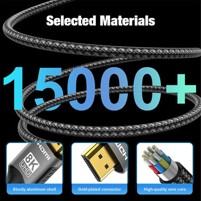 Cable HDMI 2.1 de 1/2/3/5 metros de longitud para PS5, Xbox, webcam, videocámara, TV Box, Fire Stick, portátil, HDCP, eARC, 8K 60 Hz, 4K 120 Hz