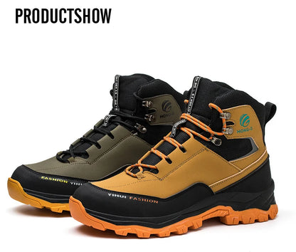 Botas de seguridad para hombre con puntera de acero, antigolpes y resistentes a perforaciones, de calidad europea.