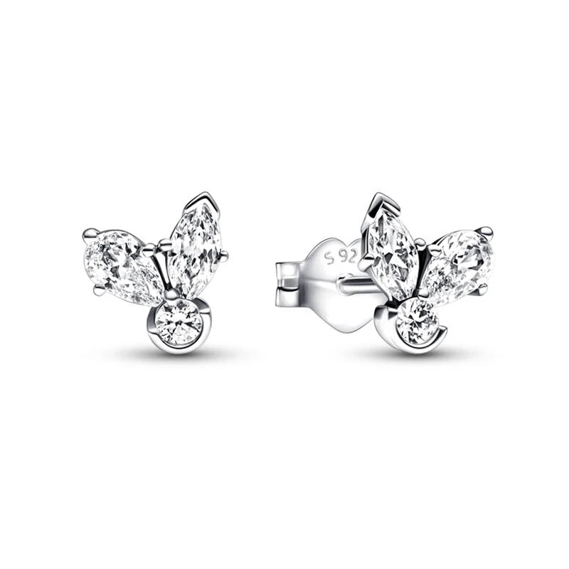 Pendientes de plata 925 con forma de corazón infinito y lazo brillante, originales, para mujer, regalo, joyería fina, 2025