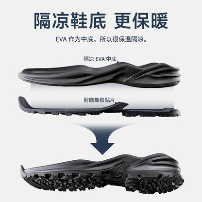 Botas de nieve altas antideslizantes para hombre, para deportes al aire libre, estilo noreste, gruesas, cálidas e informales, de algodón, con terciopelo impermeable.