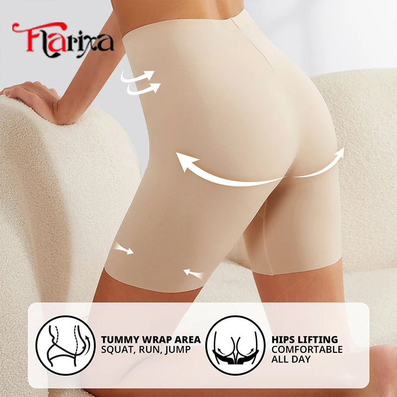 Pantalones cortos de seguridad de cintura alta Flarixa, antirozaduras, ropa interior tipo bóxer, ropa interior protectora para debajo de los vestidos, pantalones de ciclismo