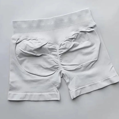 Pantalones cortos deportivos de impacto para mujer, cintura baja acanalada, sin costuras, ajustados, para entrenamiento, gimnasio, pantalones cortos elásticos para correr con cintura alta