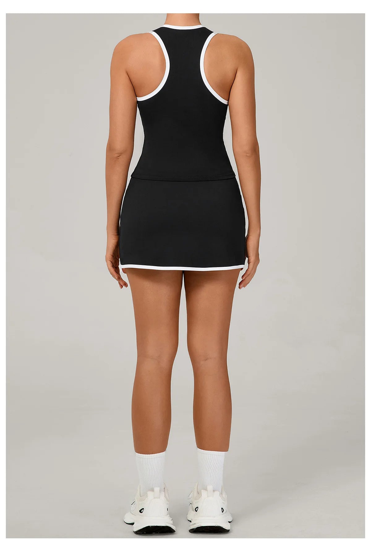 Conjunto de falda de yoga para mujer, conjunto deportivo de tenis, camiseta sin mangas deportiva de secado rápido, ropa de yoga de cintura alta antiexposición, ropa deportiva de fitness para yoga