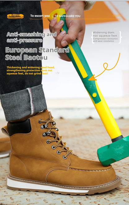 Calzado de seguridad para hombre, resistente a impactos, perforaciones y desgaste. Botas de trabajo antideslizantes de caña alta, ideales para exteriores, fábricas y trabajos de protección.