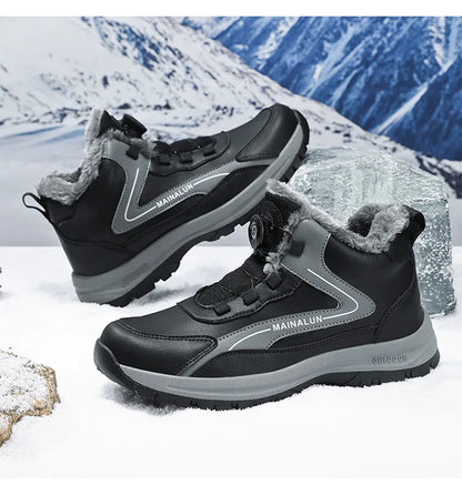 Botas de nieve para hombre, botas de senderismo cálidas y cómodas para invierno, zapatillas deportivas para hombre para exteriores, calzado deportivo impermeable, calzado de senderismo resistente al desgaste
