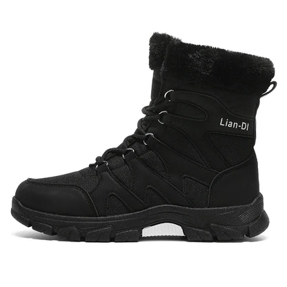 Nuevas botas de invierno para hombre, cálidas y afelpadas, hasta media pantorrilla, para exteriores, antideslizantes, impermeables, para nieve, zapatos de algodón a la moda para hombre.