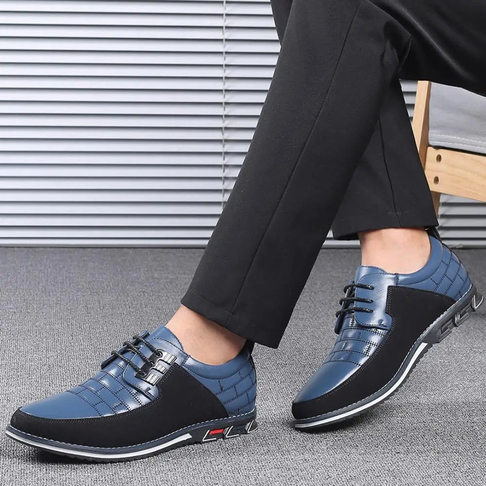 Zapatos casuales de hombre con cordones y punta redonda, deportivos, de piel italiana, para eventos sociales, con envío gratuito, elegantes.