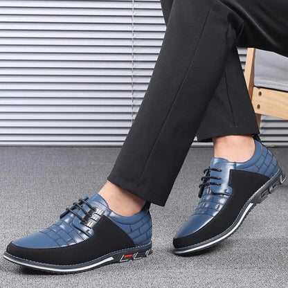 Zapatos casuales de hombre con cordones y punta redonda, deportivos, de piel italiana, para eventos sociales, con envío gratuito, elegantes.