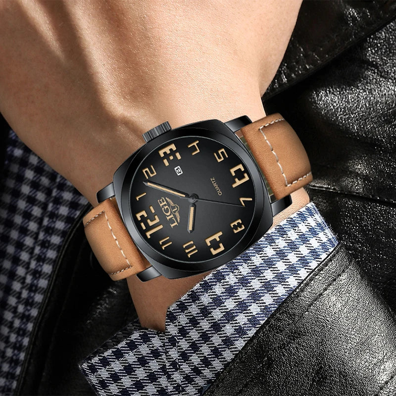 Reloj de hombre LIGE 2025, moda, negocios, casual, cuarzo, resistente al agua 30M, luminoso, fecha, lujo, relojes de pulsera, Reloj Hombre.