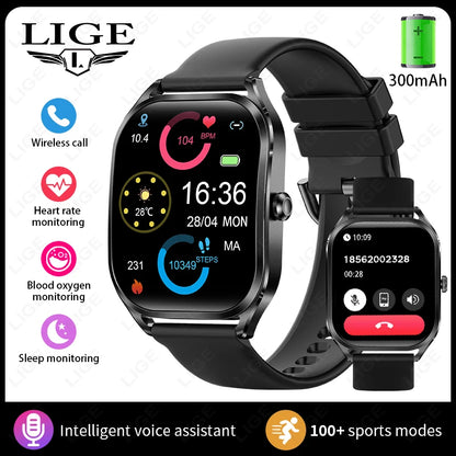 Reloj inteligente FOXBOX para mujer, con pantalla curva 3D, Bluetooth, llamadas, deportivo, resistente al agua, monitor de salud, para hombre y mujer.