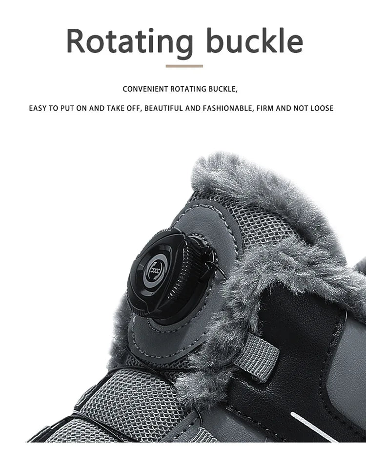 Botas de nieve para hombre, botas de senderismo cálidas y cómodas para invierno, zapatillas deportivas para hombre para exteriores, calzado deportivo impermeable, calzado de senderismo resistente al desgaste