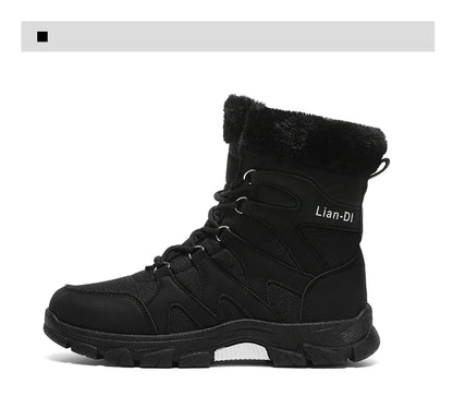 Nuevas botas de invierno para hombre, cálidas y afelpadas, hasta media pantorrilla, para exteriores, antideslizantes, impermeables, para nieve, zapatos de algodón a la moda para hombre.