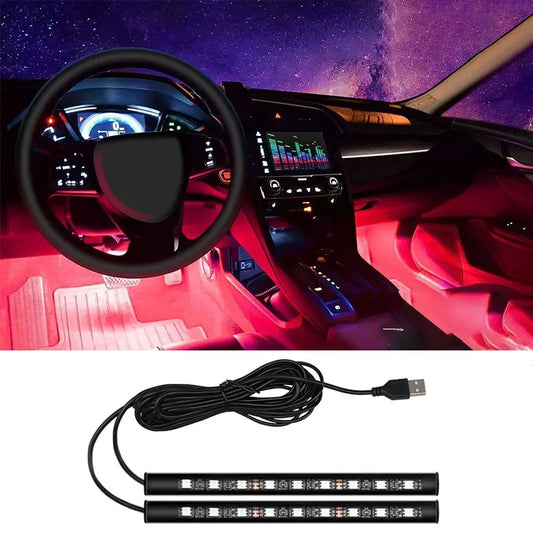 Nuevo kit de luces LED de ambiente para interior de coche, con retroiluminación de 5 V y USB, lámpara de neón decorativa para ambiente de coche, accesorios para vehículos.