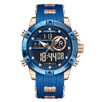 Nuevo reloj de pulsera de cuarzo original de lujo de la marca FOXBOX para hombre, reloj analógico digital resistente al agua de estilo militar a la moda para hombre