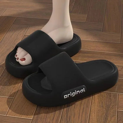 Pantuflas rojas de suela gruesa, antideslizantes y resistentes a los olores, estilo 2025, para el hogar, cómodas y de verano, de PVC.
