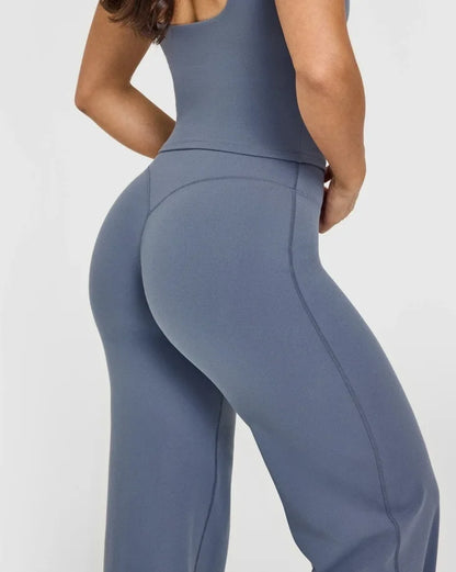 Pantalones rectos de tejido ultrasuave tipo mantequilla para mujer, pantalones de yoga de talle medio, mallas deportivas de tacto natural, leggings de pilates, pantalones deportivos para correr.