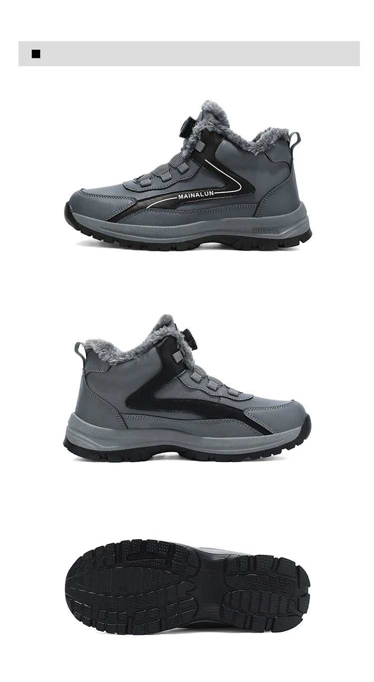 Botas de nieve para hombre, botas de senderismo cálidas y cómodas para invierno, zapatillas deportivas para hombre para exteriores, calzado deportivo impermeable, calzado de senderismo resistente al desgaste