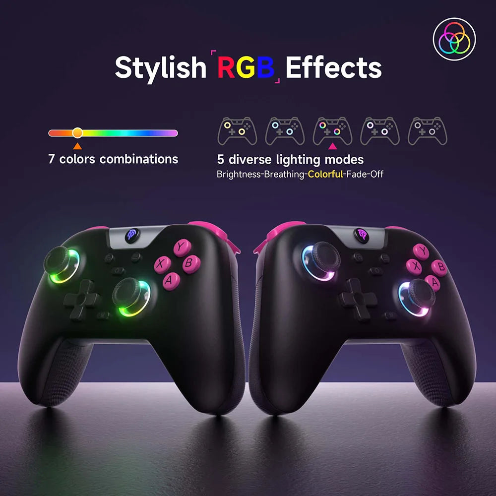 Mando inalámbrico EasySMX X05 con Bluetooth, adaptador y cable para PC, teléfono, Switch y Steam Gamer, efecto Hall.