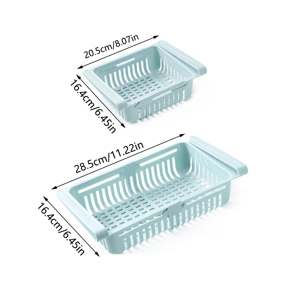 Cesta de almacenamiento multifuncional para refrigerador, rejilla retráctil para almacenamiento de refrigerador, escurridor de cocina