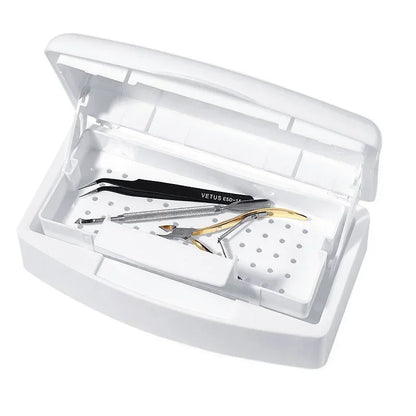 Bandeja esterilizadora de uñas, caja de desinfección, esterilización, limpieza de uñas, salón de manicura, implementos, desinfección, herramientas, equipo, limpiador de herramientas