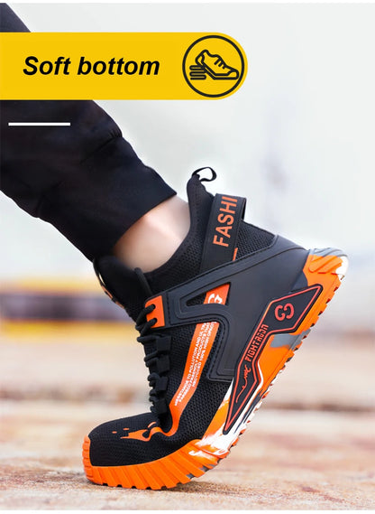 Botas de seguridad de caña alta para hombre, calzado de protección, zapatos de trabajo con puntera de acero, zapatos de seguridad antiperforación para hombre y mujer, botas de seguridad para el trabajo.