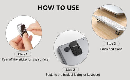 Soporte portátil para portátil con 2 ángulos ajustables, soporte plegable, elevador invisible para portátil Macbook, patas de soporte para portátil