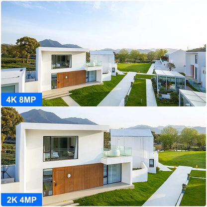 Cámara solar WiFi 4K de 8MP para exteriores, cámara de vigilancia CCTV inalámbrica con panel solar, doble lente, cámara IP PTZ y protección de seguridad.