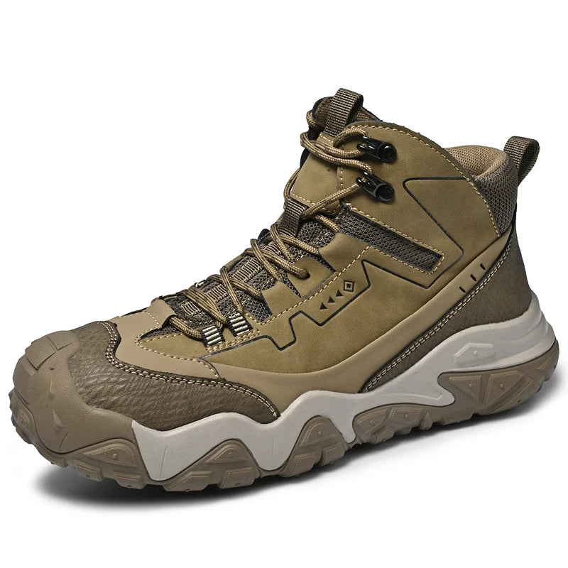 Retro Outdoor Motorcycle Boots Male Comfortable Leather Ankle Boots for Men New Trend Biker High Top Shoes Leisure Walk Botas