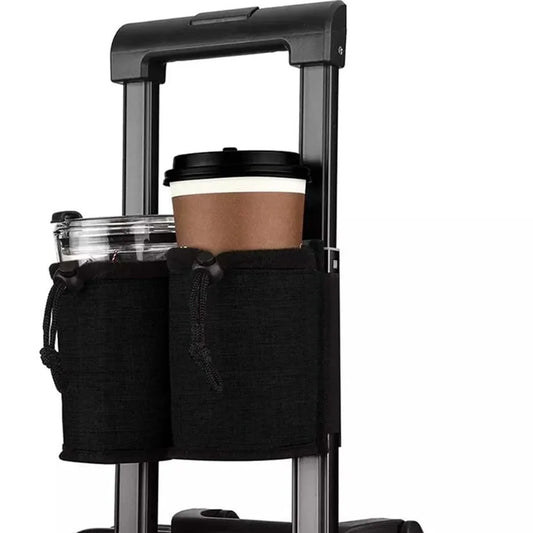 Portavasos para equipaje de viaje, duradero, para llevar a mano, para bebidas, leche, té, café, se adapta a todas las asas de maleta.