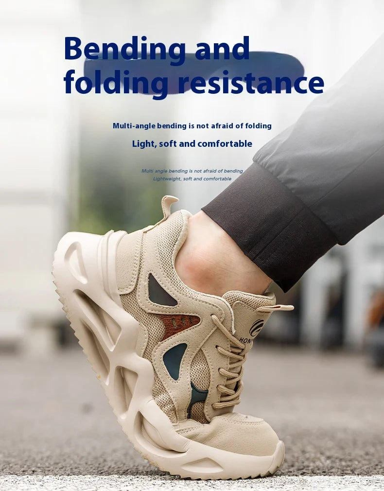 Zapatos de seguridad ligeros para hombre y mujer, zapatos de trabajo con puntera de acero, botas de trabajo, zapatillas deportivas transpirables para hombre y mujer, botas tácticas