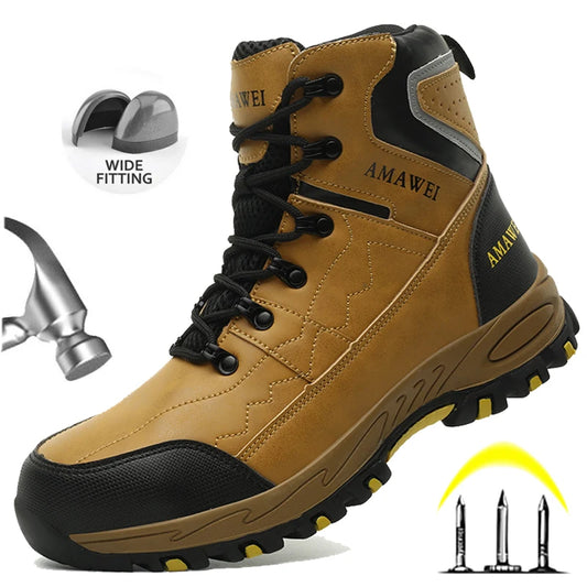 Botas de seguridad para hombre, con punta de acero, antiperforación, anticaídas, indestructibles, antideslizantes, impermeables